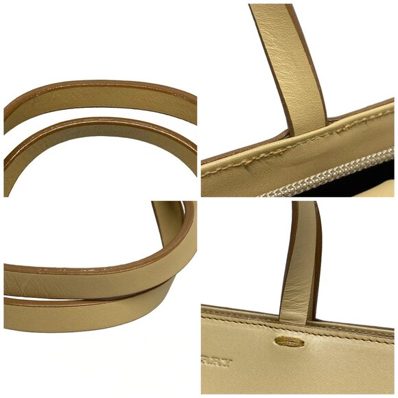 Auth Burberry Light Brown Brown Bordeaux Leather Suede Handbag - Picture 16 of 16